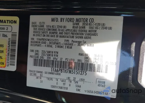 2021 Ford Mustang Ecoboost Premium Fastback from USA, damaged, VIN 1FA6P8TH7M5151275